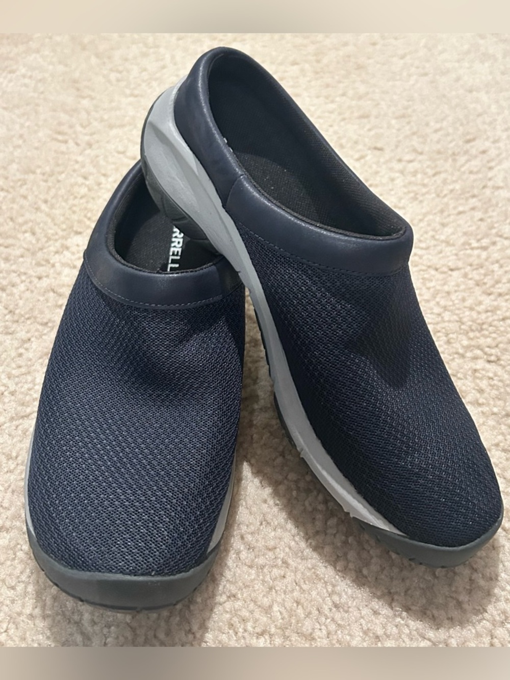 Merrell Women’s Slip-On Encore  Breeze 4 J001420 mule/clog shoe EUC 9 Mesh Navy